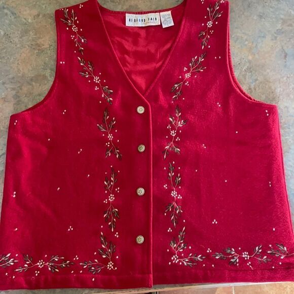 Wool Christmas Vest Large Bedford Fair Lifestyles - Picture 2 of 7